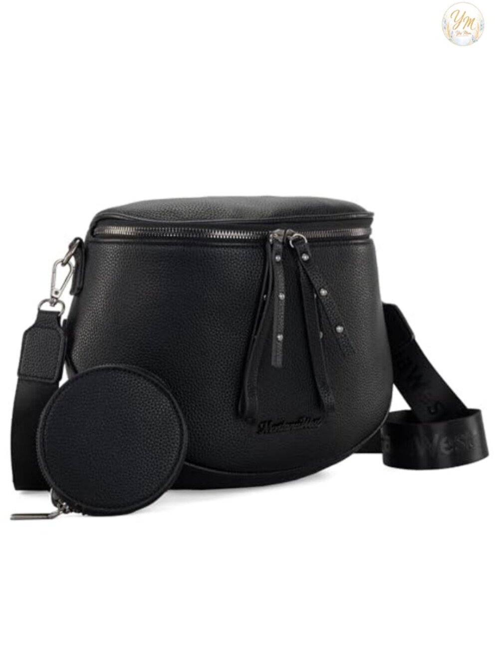 Vegan Leather Crossbody Bum Bag with Coin Purse Adjustable Strap